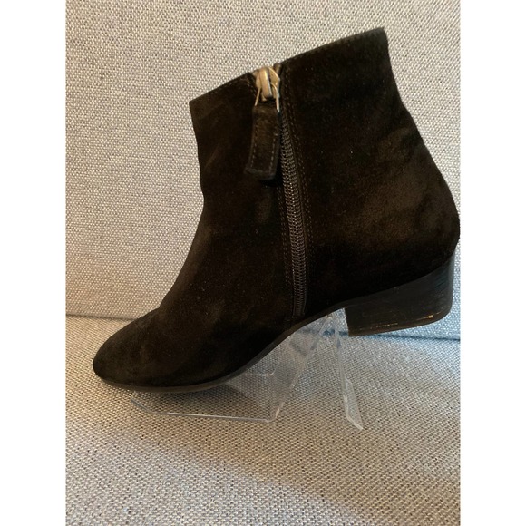 Aquatalia woman’s suede leather ankle boot size 6 black suede zip side sm heal - Picture 4 of 16